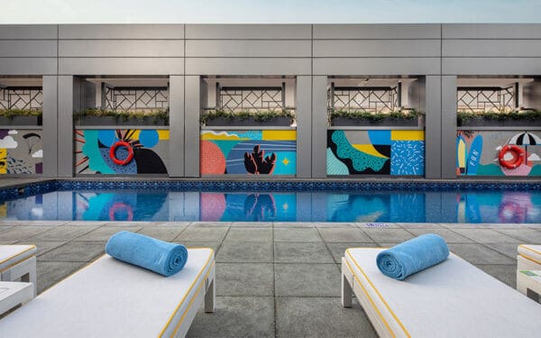 Swimming pool view at Rove Hotels
